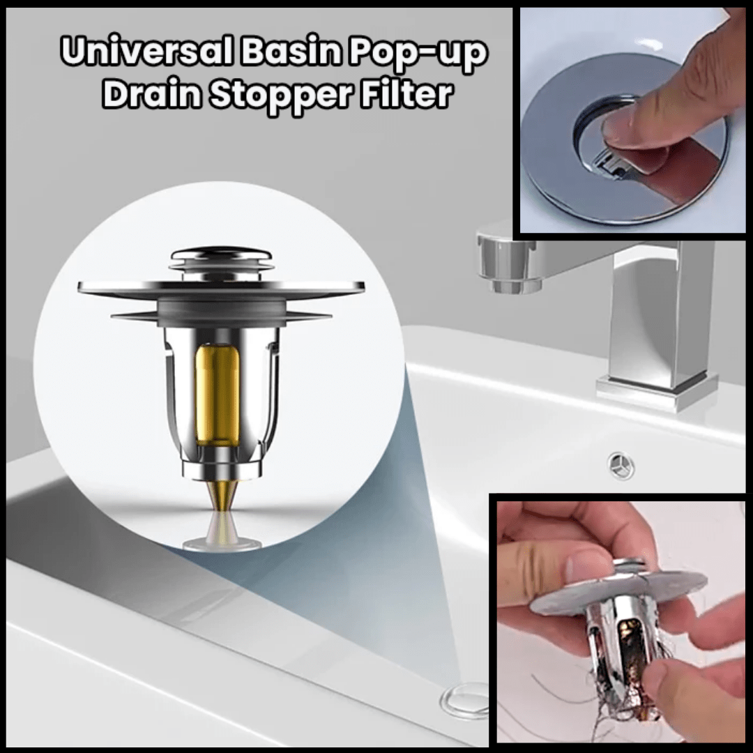 ClogNo™ Universal Basin Pop-up Drain Stopper Filter